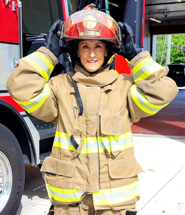 andrea hammer in firefighter gear